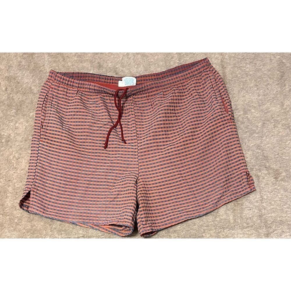 RARE VINTAGE MEN'S Medium STUBBIES SWIMWARE, checkered printed, Nylon/Polyester,